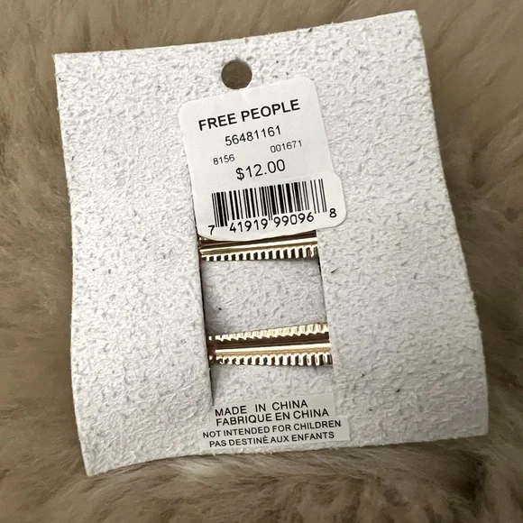 new Free People resin hair clips barrettes style accessories pink gold boho chic - Picture 3 of 3